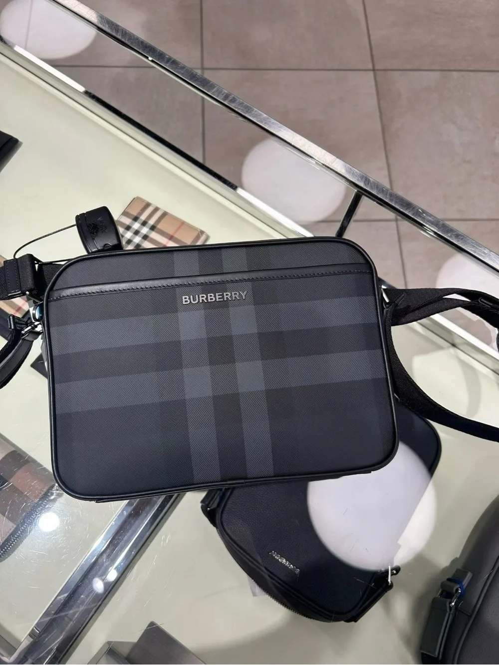 Burberry Black Check Crossbody Bag
